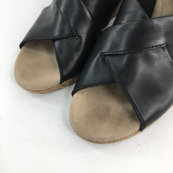 Clarks Collection Espadrilles Wedge Black Sandals Size 6.5M - Picture 7 of 8